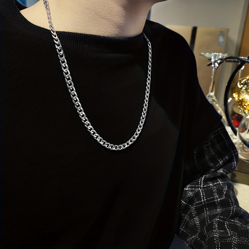 Fashionable Classic Stainless Steel Cuban Link Chain Necklace